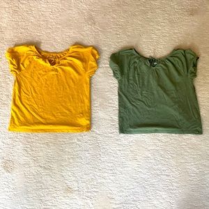 Green and yellow casual blouses summer kids